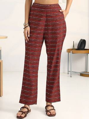 women ethnic motifs printed regular kurta with trousers & with dupatta 6