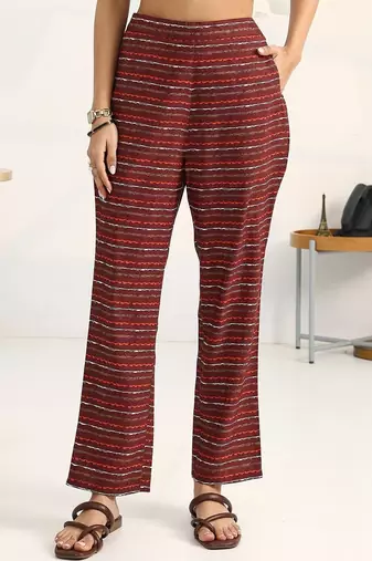 women ethnic motifs printed regular kurta with trousers & with dupatta