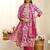 women floral printed regular thread work kurta with trousers & with dupatta