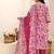 women floral printed regular thread work kurta with trousers & with dupatta