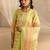 libas green chevron printed straight suit set with dupatta