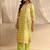 libas green chevron printed straight suit set with dupatta