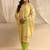 libas green chevron printed straight suit set with dupatta