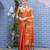 Orange orange & gold-toned paisley woven design zari tissue saree