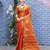 Orange orange & gold-toned paisley woven design zari tissue saree