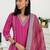 women printed regular thread work kurta with trousers & with dupatta