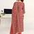 women ethnic motifs printed regular cotton blend kurta with trousers & with dupatta