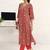 women ethnic motifs printed regular cotton blend kurta with trousers & with dupatta