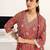 women ethnic motifs printed regular cotton blend kurta with trousers & with dupatta