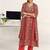 women ethnic motifs printed regular cotton blend kurta with trousers & with dupatta