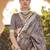 Grey ethnic motifs woven design zari tussar saree