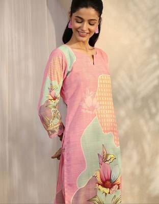 women floral printed regular kurta with trousers & with dupatta 5