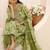 women floral printed regular thread work kurta with trousers & with dupatta