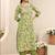 women floral printed regular thread work kurta with trousers & with dupatta