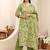 women floral printed regular thread work kurta with trousers & with dupatta