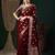 Maroon ethnic motifs woven design zari  georgette kanjeevaram saree