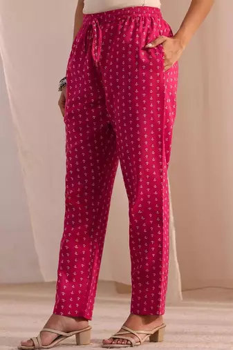 women ethnic motifs printed regular kurta with trousers & with dupatta