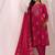 women ethnic motifs printed regular kurta with trousers & with dupatta