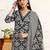 women ethnic motifs printed regular thread work kurta with trousers & with dupatta