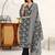 women ethnic motifs printed regular thread work kurta with trousers & with dupatta
