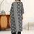 women ethnic motifs printed regular thread work kurta with trousers & with dupatta