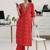 women ethnic motifs printed regular thread work kurta with trousers
