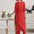 women ethnic motifs printed regular thread work kurta with trousers