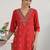 women ethnic motifs printed regular thread work kurta with trousers