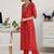 women ethnic motifs printed regular thread work kurta with trousers