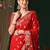 Red red ethnic motifs woven design zari  georgette kanjeevaram saree
