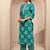 women floral printed regular thread work kurta with trousers & with dupatta