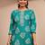 women floral printed regular thread work kurta with trousers & with dupatta