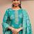 women floral printed regular thread work kurta with trousers & with dupatta
