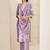 women floral printed regular thread work kurta with trousers & with dupatta