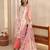libas peach floral printed straight suit set with dupatta