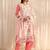libas peach floral printed straight suit set with dupatta