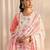 libas peach floral printed straight suit set with dupatta