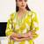 women ethnic motifs printed regular cotton blend kurta with trousers & with dupatta