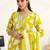 women ethnic motifs printed regular cotton blend kurta with trousers & with dupatta