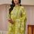libas green floral printed straight suit set