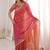 Pink embellished embroidered satin designer saree