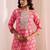 women ethnic motifs printed regular thread work kurta with trousers & with dupatta
