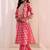women ethnic motifs printed regular thread work kurta with trousers & with dupatta