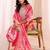women ethnic motifs printed regular thread work kurta with trousers & with dupatta