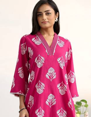 women floral printed regular cotton blend kurta with palazzos & with dupatta 6