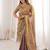 Gold embellished embroidered satin designer saree