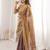 Gold embellished embroidered satin designer saree