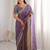 Purple embellished zari satin designer saree
