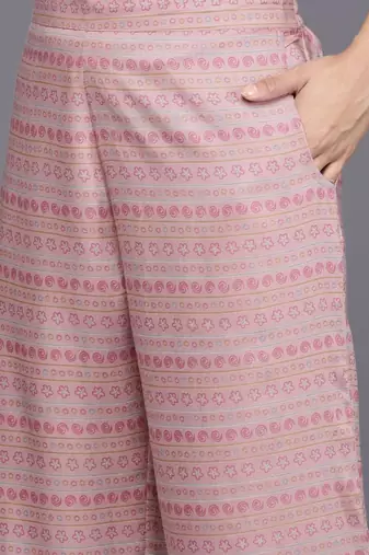 women ethnic motifs printed empire kurta with palazzos & with dupatta