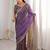 Purple embellished zari satin designer saree